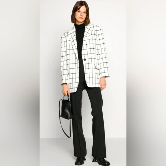 HUGO BOSS Women's Windowpane Check Blazer Size 10 NEW - Picture 1 of 8